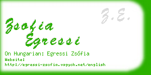 zsofia egressi business card